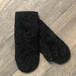 Cozy Black Knit Mittens